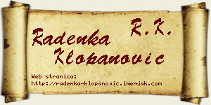 Radenka Klopanović vizit kartica